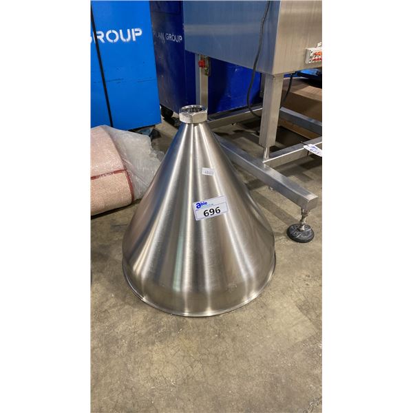 STAINLESS STEEL 22" DIAMETER COMMERCIAL CONE FEEDER HOPPER