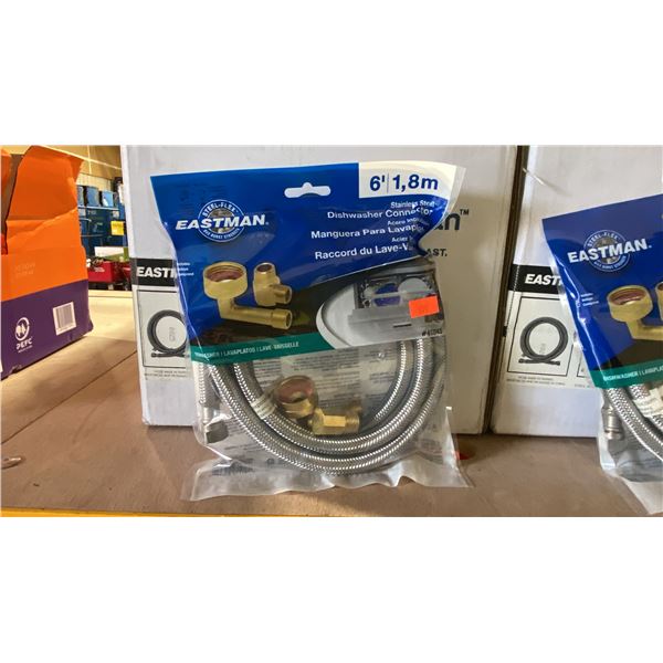 6 BOXES OF STAINLESS STEEL DISHWASHER CONNECTORS *MUST TAKE ALL*
