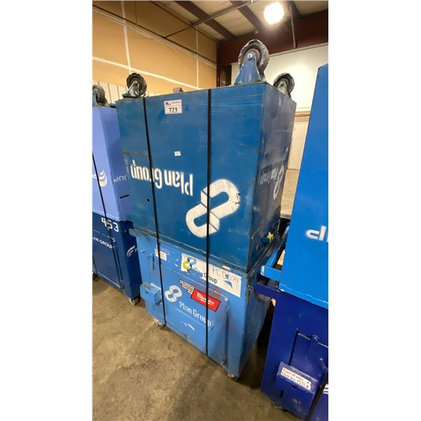 2 BLUE METAL SINGLE DOOR SINGLE DRAWER HEAVY DUTY MOBILE TOOL STORAGE CHEST