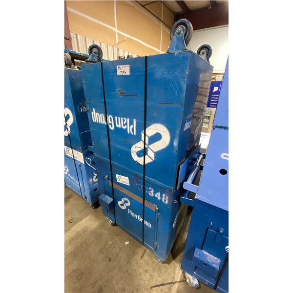 2 BLUE METAL SINGLE DOOR SINGLE DRAWER HEAVY DUTY MOBILE TOOL STORAGE CHEST
