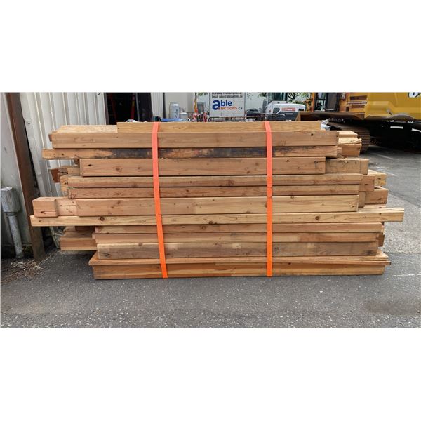 PALLET OF ASSORTED SIZE DOUGLAS FIR LUMBER, PALLET MEASURES APPROX 9.5' LONG