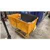 Image 2 : YELLOW PLASTIC/METAL MOBILE PRODUCT BIN APPROX 4' X 2' X 33"H WITH ASSORTED CONTENTS