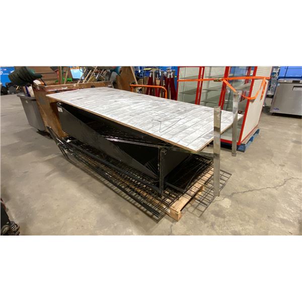 PALLET OF ASSORTED BLACK COMMERCIAL DISPLAY RACKING & LARGE WHITEBOARD *MUST TAKE ALL*