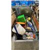 Image 2 : CONTENTS OF GREY MOBILE CART OF ASSORTED AUTOMOTIVE ITEMS, FLOOR JACKS & HAND TOOLS