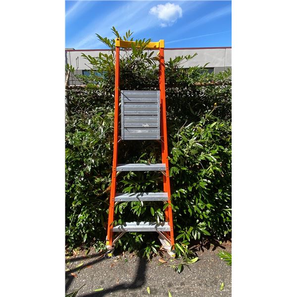ALLRIGHT 4' ORANGE CARBON FIBER INDUSTRIAL PLATFORM LADDER