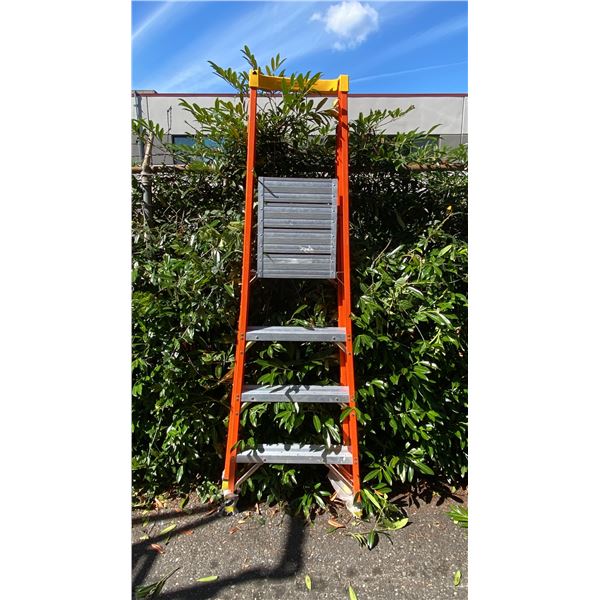 ALLRIGHT 4' ORANGE CARBON FIBER INDUSTRIAL PLATFORM LADDER