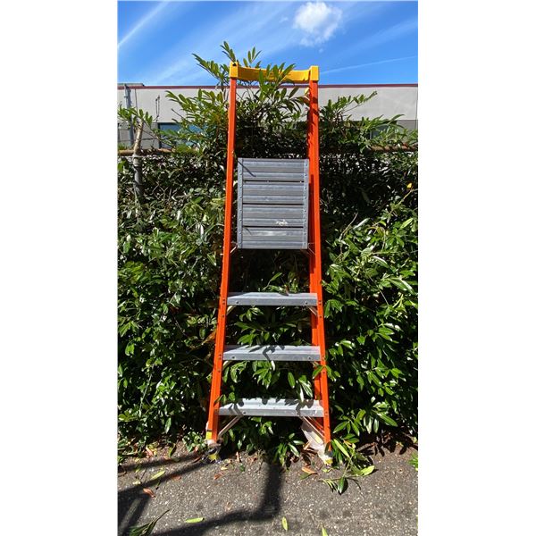 ALLRIGHT 4' ORANGE CARBON FIBER INDUSTRIAL PLATFORM LADDER