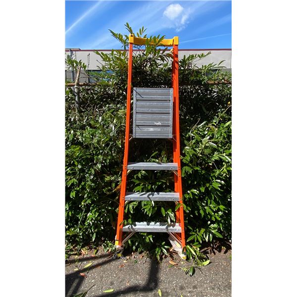 ALLRIGHT 4' ORANGE CARBON FIBER INDUSTRIAL PLATFORM LADDER