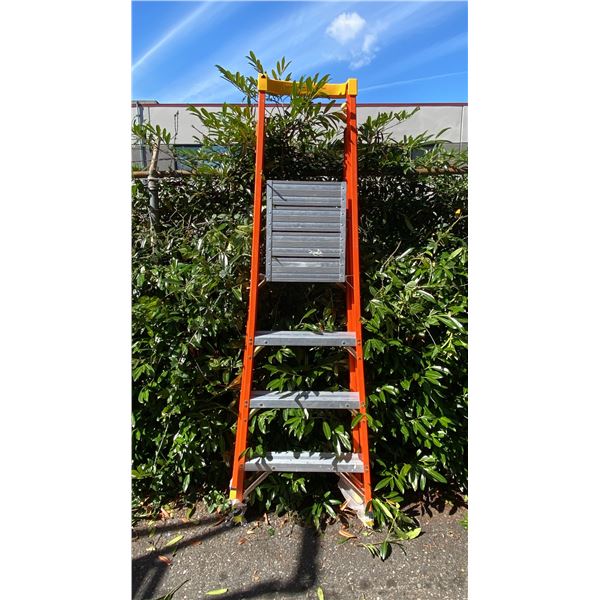 ALLRIGHT 4' ORANGE CARBON FIBER INDUSTRIAL PLATFORM LADDER