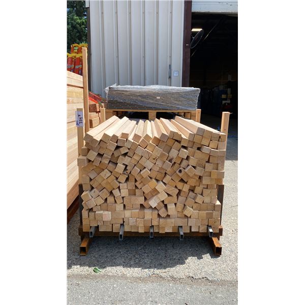 PALLET CRATE OF 1' X 2' HEMLOCK WOOD APPROX 42" L *MUST TAKE ALL, PALLET CRATE INCLUDED*