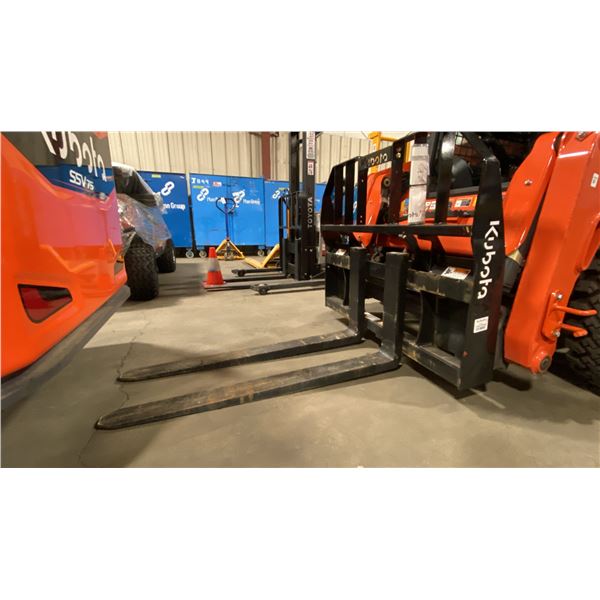 KUBOTA PFL5648 BLACK 46" SKID STEER HEADACHE RACK ATTACHMENT WITH 48" FORKS 5,500 CAPACITY