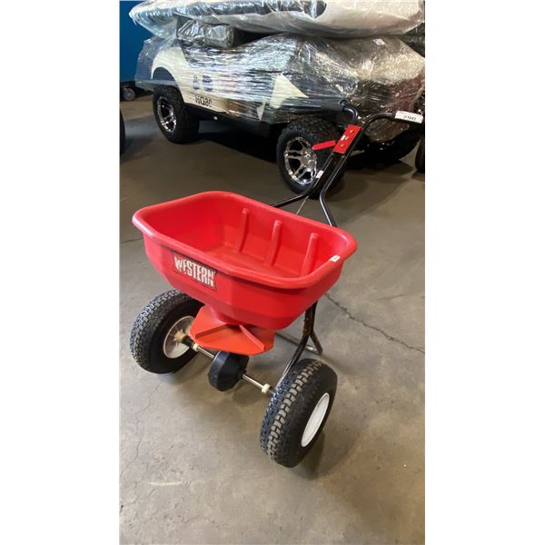 WESTERN 85101 RED WALK BEHIND COMMERCIAL SALT SPREADER