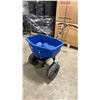 Image 1 : BROADCAST SPREADER BLUE COMMERCIAL WALK BEHIND PNEUMATIC TIRE HOPPER SPREADER