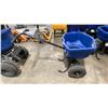 Image 3 : BROADCAST SPREADER BLUE COMMERCIAL WALK BEHIND PNEUMATIC TIRE HOPPER SPREADER