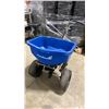 Image 1 : BROADCAST SPREADER BLUE COMMERCIAL WALK BEHIND PNEUMATIC TIRE HOPPER SPREADER