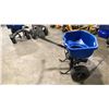 Image 3 : BROADCAST SPREADER BLUE COMMERCIAL WALK BEHIND PNEUMATIC TIRE HOPPER SPREADER