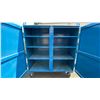 Image 4 : BLUE METAL MOBILE 2 DOOR JOB BOX STORAGE CABINET APPROX 60"W X 24"D X 69"H