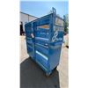Image 2 : BLUE 2 DOOR METAL MESH 61"W X 25"D X 67"H HEAVY DUTY INDUSTRIAL TRANSPORT / STORAGE CART WITH CRANE
