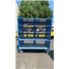 Image 3 : BLUE 2 DOOR METAL MESH 61"W X 25"D X 67"H HEAVY DUTY INDUSTRIAL TRANSPORT / STORAGE CART WITH CRANE