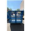 Image 4 : BLUE 2 DOOR METAL MESH 61"W X 25"D X 67"H HEAVY DUTY INDUSTRIAL TRANSPORT / STORAGE CART WITH CRANE