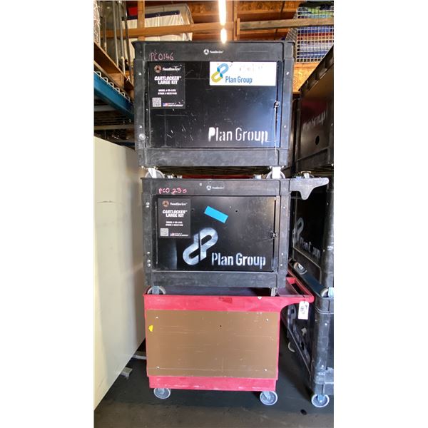 3- SOUTHWIRE PLASTIC / METAL  2 TIER 46"L X 26"W X 33 1/2"H INDUSTRIAL MOBILE PRODUCT / TOOL