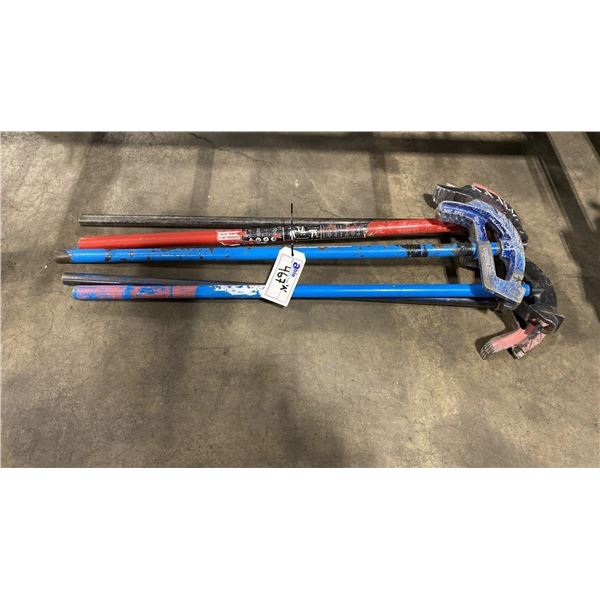 5 ASSORTED SIZE HAND OPERATED INDUSTRIAL PIPE BENDERS