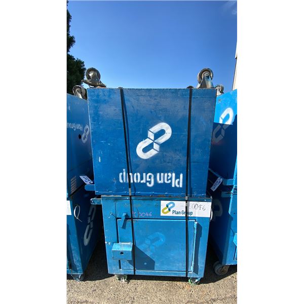 2 BLUE METAL SINGLE DOOR SINGLE DRAWER HEAVY DUTY MOBILE TOOL STORAGE CHEST