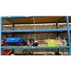 Image 1 : SHELF OF ASSORTED ITEMS- MILWAUKEE JOB LIGHT, RESPIRATOR, AIR COMPRESSOR, FAN, PAINT & MORE