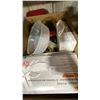 Image 7 : SHELF OF ASSORTED ITEMS- MILWAUKEE JOB LIGHT, RESPIRATOR, AIR COMPRESSOR, FAN, PAINT & MORE