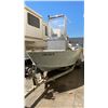 Image 2 : 16' ALUMINUM BOAT WITH CANOPY FRAME, LEXAN WINDSHIELD, ALUMINUM GAS TANK, MERCURY 75 OUTBOARD GAS