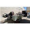 Image 3 : 16' ALUMINUM BOAT WITH CANOPY FRAME, LEXAN WINDSHIELD, ALUMINUM GAS TANK, MERCURY 75 OUTBOARD GAS
