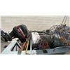 Image 5 : 16' ALUMINUM BOAT WITH CANOPY FRAME, LEXAN WINDSHIELD, ALUMINUM GAS TANK, MERCURY 75 OUTBOARD GAS