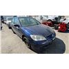 Image 4 : 2005 HONDA CIVIC SE, 4DRSD, BLUE, VIN 2HGES15365H030701,