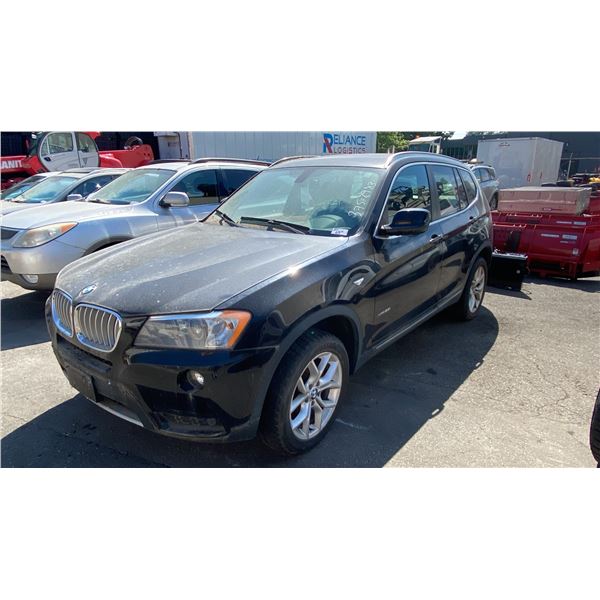 2013 BMW X3 XDRIVE28I, 4DRSW, BLACK, VIN 5UXWX9C52D0D07517,