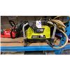 Image 2 : SHELF OF ASSORTED ITEMS- RYOBI PRESSURE WASHER, MILWAUKEE CORDLESS HEDGE TRIMMER, LONG HANDLED