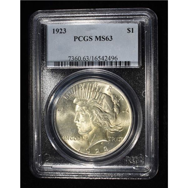 1923 PEACE DOLLAR PCGS MS63