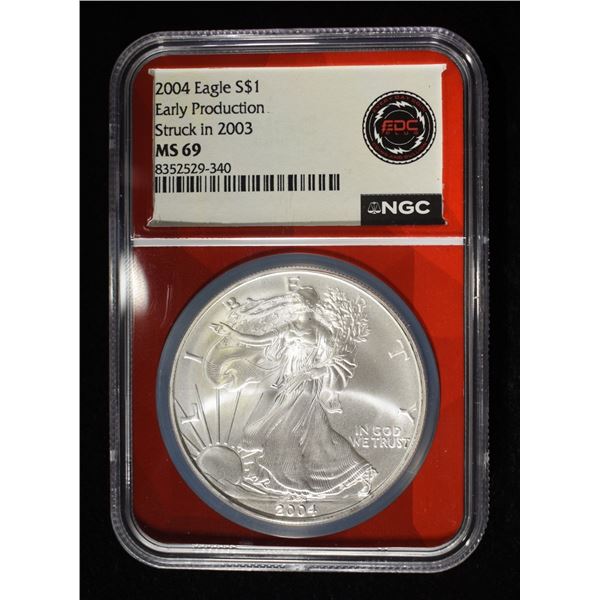 2004 AMERICAN SILVER EAGLE BGC MS69