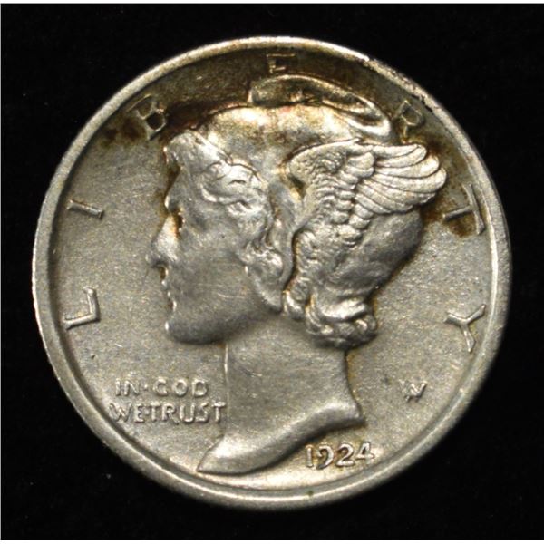 1924-D MERCURY DIME AU