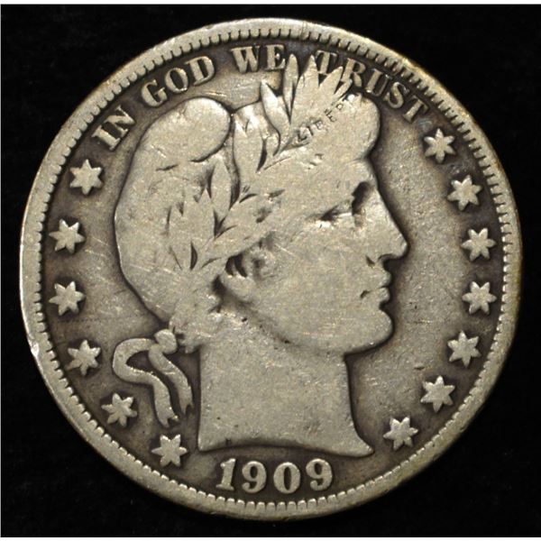 1909 BARBER HALF DOLLAR FINE
