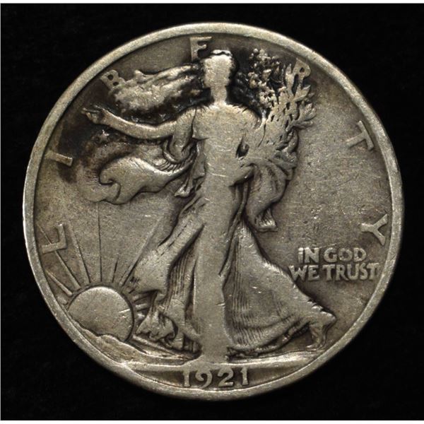 1921 WALKING LIBERTY HALF DOLLAR FINE