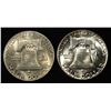 Image 2 : 1948 & 1951 FRANKLIN HALF DOLLARS CH BU
