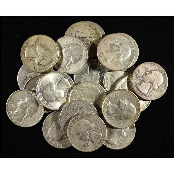 (20) WASHINGTON QUARTERS 90% SILVER
