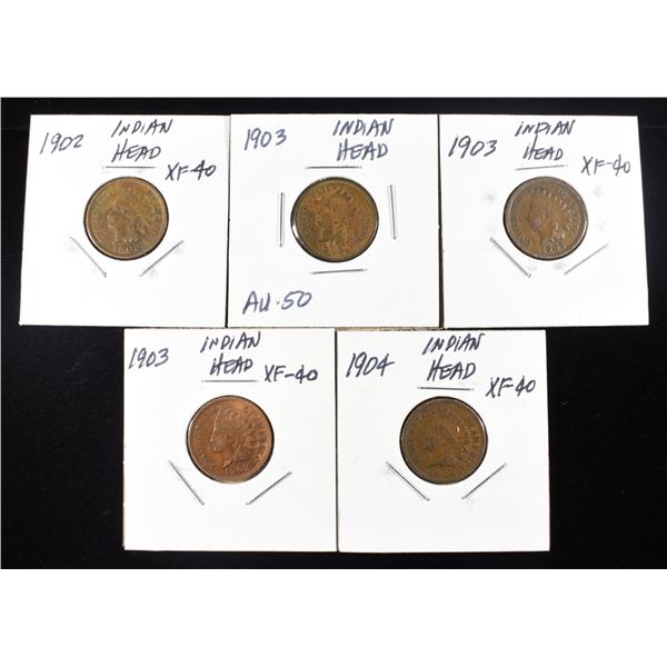 (5) INDIAN CENTS