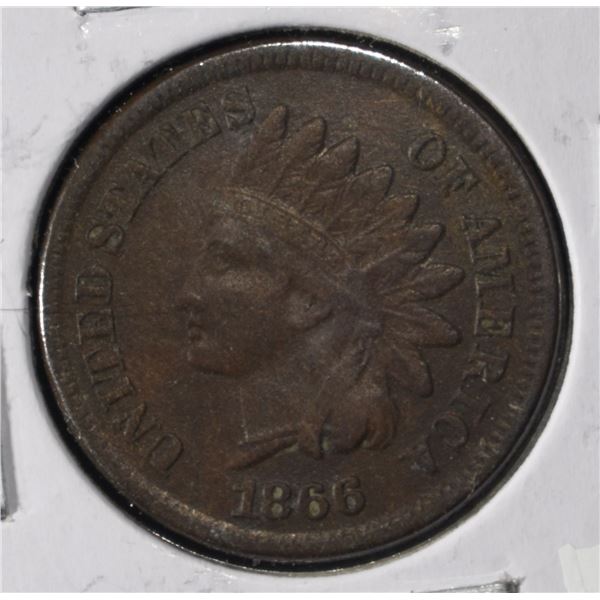 1866 INDIAN CENT VF