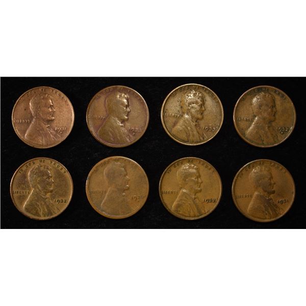 8 NICE EARLY SEMIKEY WHEAT CENTS