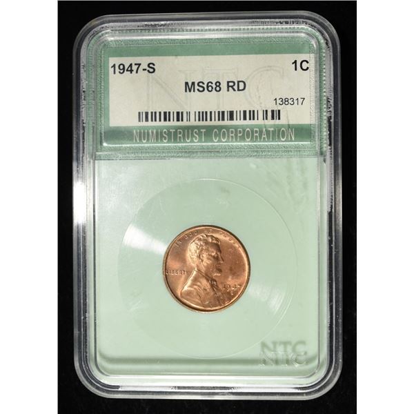 1947-S WHEAT CENT NTC SUPERB GEM+ BU RD