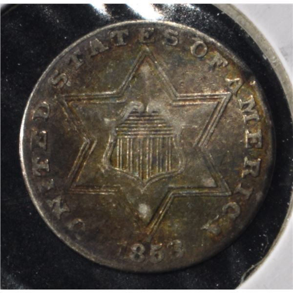 1858 3-CENT SILVER XF