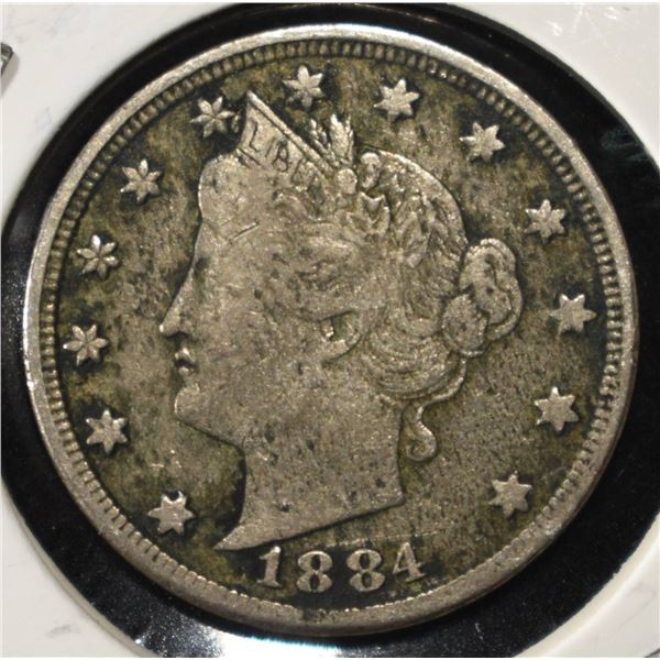 1884 'V' NICKEL VF