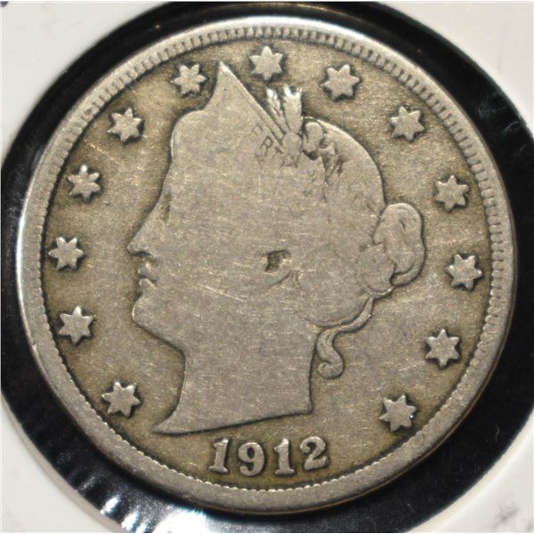 1912-S 'V' NICKEL VG/FINE