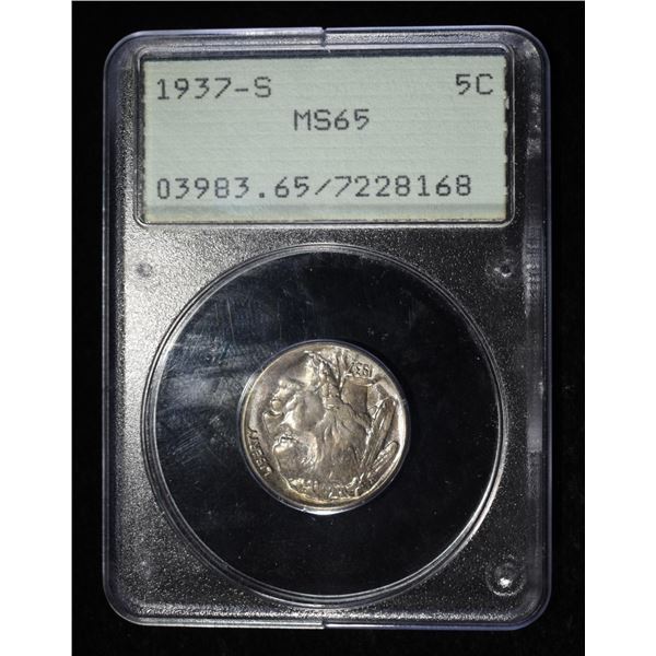 1937-S BUFFALO NICKEL PCGS MS65